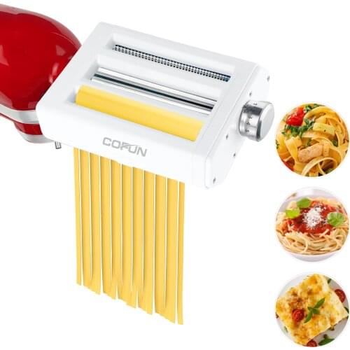 2020 Noodle Maker 3-Piece Pasta Roller Cutter Set Attachment for KitchenAid Stand Mixers,Stainless Steel Pasta Maker Accessory