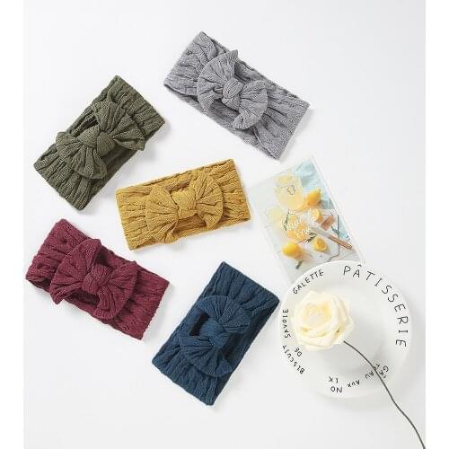 27pcs/lot,Cable Knit Nylon Baby Headband,Knot Bow Turban Headband,Ribbed Headband for GIrls One size fits most 27 Colors U Pick