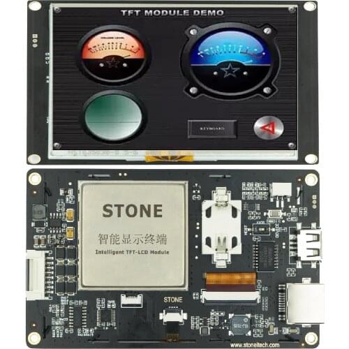 4.3 Inch TFT LCD Module Display with Controller + program + Touch + UART Serial Interface