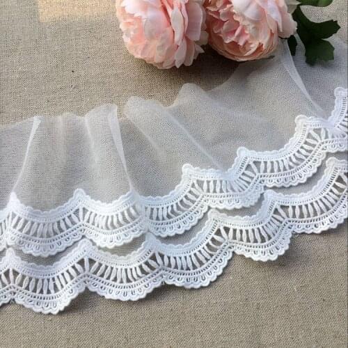 3 yards/pack width 13CM high quality mesh cotton thread embroidery water soluble lace wedding dress decoration accessories
