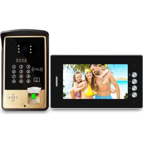 7 inch video intercom doorbell home wifi high-definition smart building fingerprint access control system