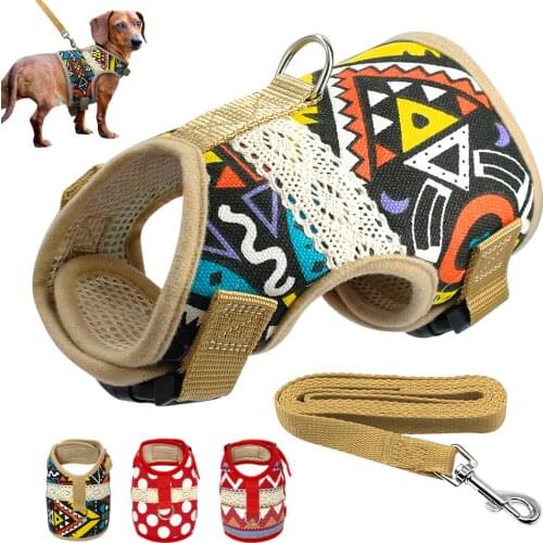 Adjustbale Dog Harness Jackets Clothes Padded Vest Cat Kitten Harness and Leash for Walking Escape Proof For Small Dogs