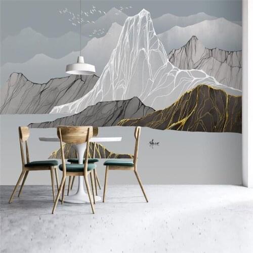 Beibehang custom Modern luxury abstract ink landscape mural oil painting wallpapers for living room background photo wallpaper