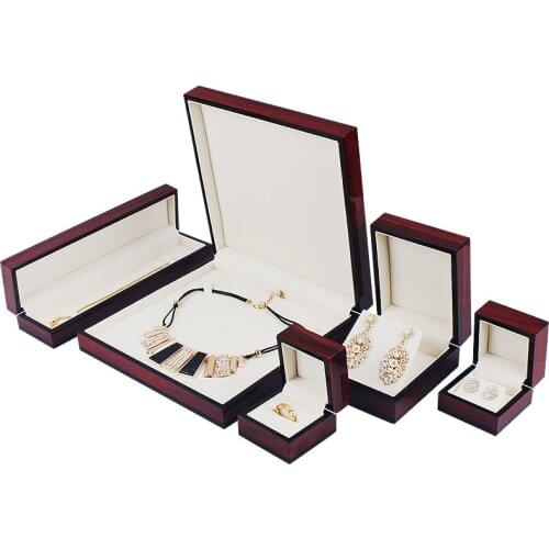 Best Seller Real Solid Wood Earrings Pendant Necklace Box Jewelry Gift Storage Display Cases Wholesale
