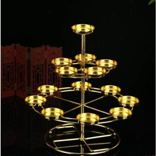 Tea Light Candle Holder Candlestick Wedding Home Candelabra Centerpieces Table Gold Farolillos Decoracion Metal Moroccan Decor 7