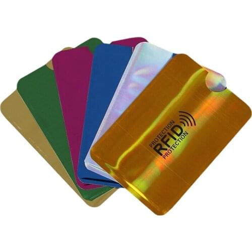 Anti RFID Card Holder NFC Blocking Sleeve Aluminium Foil ID Business Credit Card Case Cover Silver Wallet Theft Protection