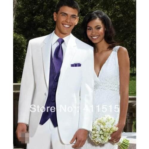 Custom made cheap men tuxedos//free shipping/Fitted White Groom wear dress Groomsman Suits /custom man evening man groom suits