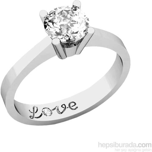 Ring 1 carat Zircon Love Solitaire Ring 925 Sterling Silver Special Fashion Design free shipping