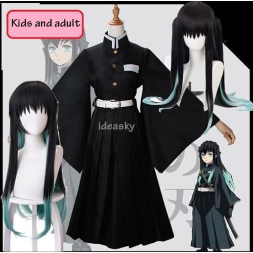 Anime Demon Slayer: Kimetsu no Yaiba Cosplay Costumes Tokitou Muichirou Cosplay women men adult kids child Kimetsu no Yaiba wig