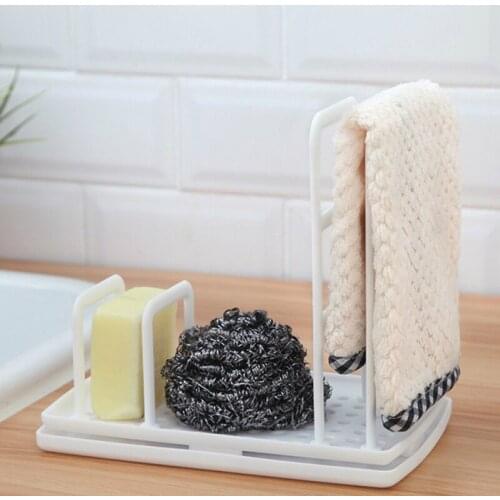 Kitchen Desktop Rag Rack Multi-Function Dish Cloth Drain Free Punching Sponge Soap Shelf Storage Holders Racks dish drainer
