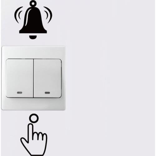 Cartoon Ring The Bell Switch Sticker Bell Design Wall Sticker Home Decor Hose Decoration Removable Bedroom Decor Stickers Mural
