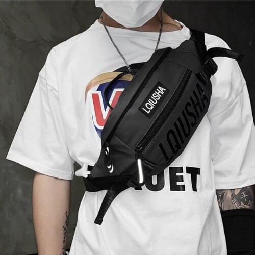 Reflective Men Chest Bags Street Trend Waist Bags Unisex Crossbody Pouch Travel Handbag Boy Short Trip Bag Phone Pouch