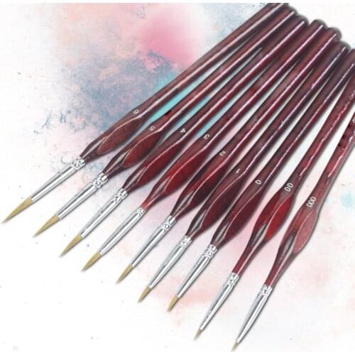 9Pcs Miniature Paint Brush Pen Set Professional Sable Hair Fine Detail Art Nail Model Paint Brush Kit art supplies for painting