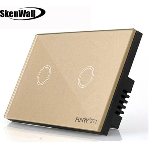 Wall Light Switch Black Touch Switch Luxury Crystal Glass Panel Led Light Switch 110-240V 120*73*34mm 1/2/3Gang US Standard