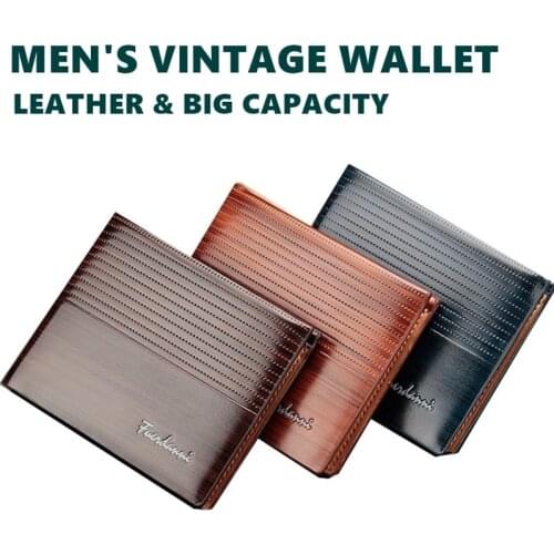 2021 New Men Vintage Wallet PU Leather Short Slim Male Purses Function 6 Bits Card Case Business Card Holder 2 Style