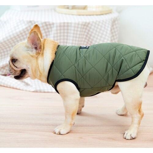 Autumn and Winter Dog Clothes Warm Cotton Vest Casual and Comfortable Dog Cotton Coat Jacket Pet Clothes French Bulldog Clothes