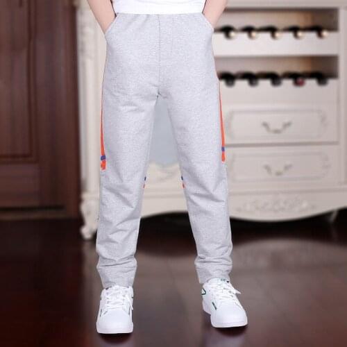 4-18T Boys & Girls Summer Trousers Thin Sweatpants Striped Knitting Comfortable Casual Pants Full Length High Quality