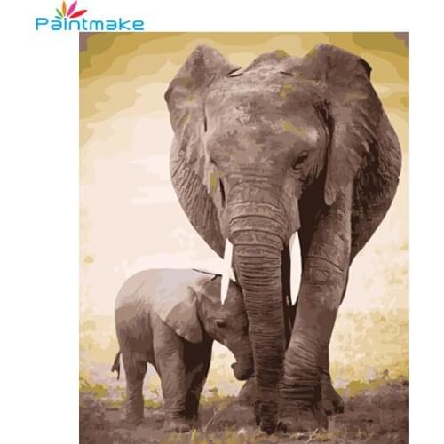 Paintmake Animal DIY Painting By Numbers elephant Oil Painting On Canvas For Home Room Decor Wall Art Picture GX6971