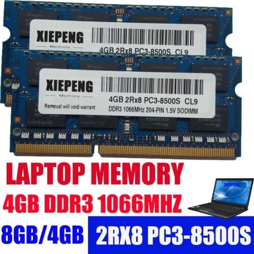 Laptop Memory 4GB 2Rx8 PC3-8500S RAM DDR3 8G1066 MHzpc3 8500 for MacBook Pro MB990 MC207 MC374 MB471 MC516CH/A MC516ZP/A MC024ZP