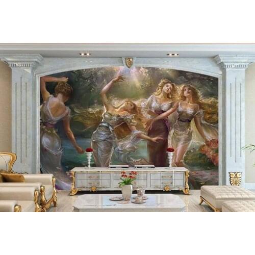 Custom 3d photo wallpaper 3d wall murals wallpaper European beauty painting TV setting wall paper 3d living room wall decoration