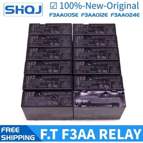 20pcs FT RELAY F3AA024E F3AA012E F3AA005E 24VDC 12VDC 5VDC Brand new and original relay