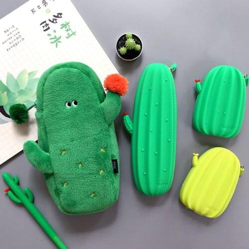 2020 Sharkbang Kawaii Catcus Soft Plush Pouch Pencil Case Desktop Organizer Bag School Stationery Kids Gift Set