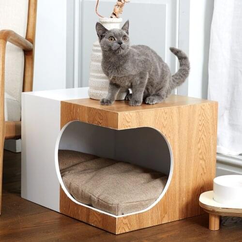 Cabinet Solid Wood Cat Cage Household Indoor Small Dog Kennel Pet Cat Kennel Four Seasons General Semi-enclosed Pet Supplies