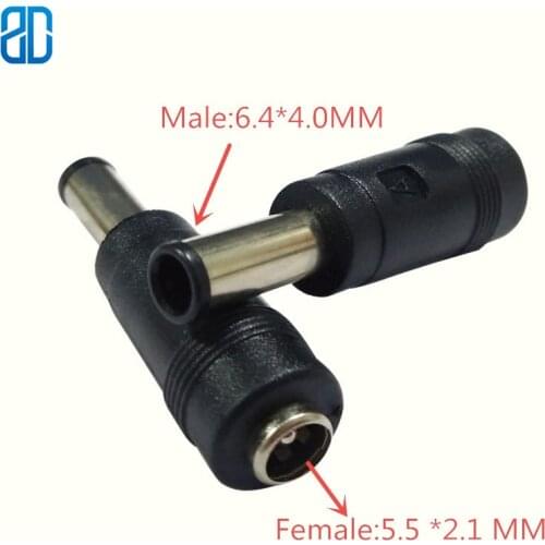 1PCS 5.5mm X 2.1mm Female TO 6.4 X 4.0mm Male DC Power Plug Adapter Connector for Sony Fujitsu Samsung