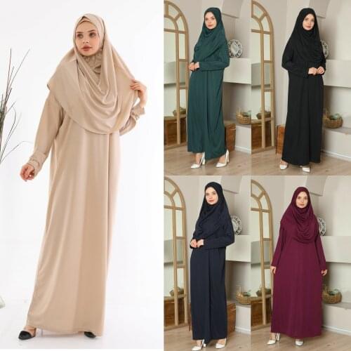 Turkey Muslim Prayer 5 Color Garment Dress Women Hijab Long Abaya Dresses Islamic Clothes Full Cover Traditional RamadanReis