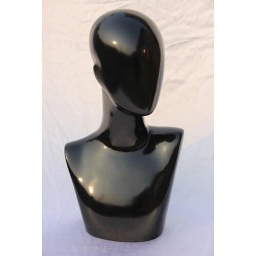 High Quality Plus Size Black Fiberglass Female Mannequin Manikin Dummy Head Bust For Necklaces Scarves Hats Wig Display