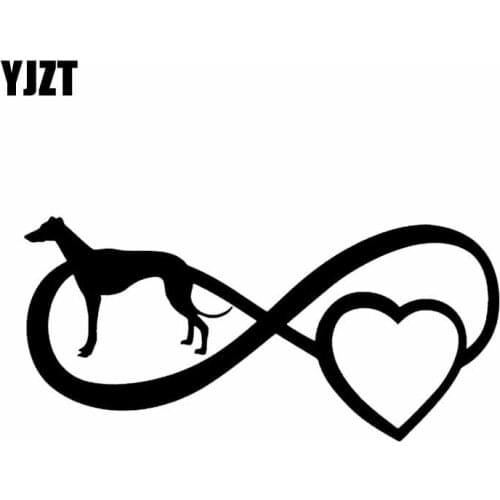 YJZT 17.8X8.4CM Funny Car Sticker Dog Boxer Greyhound Vinyl Decal Window Bumper Black/Silver C24-1167