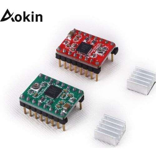 3D Printer Parts StepStick A4988 4988 Stepper Motor Driver Red Green Ramps 1.4 Reprap With Heatsink