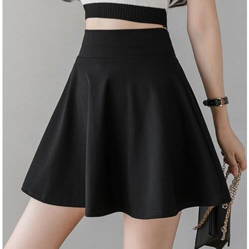 Shintimes 2020 Summer Mini Skirt Sexy Black School Skirt Women Korean Fashion Skirts Womens High Waist White Ladies Skirts Falda