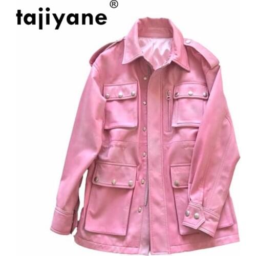 Womens Fur Coat 100% Sheepskin Coat Real Genuine Leather Jacket Women Clothes 2020 Pink Korean Elegant Female Jacket ZT2229