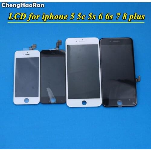 ChengHaoRan LCD Screen for iPhone 5 5c 5s 6 6s plus 7 7plus 8 X Display Touch Glass Digitzer Replacement Check & Test+tools