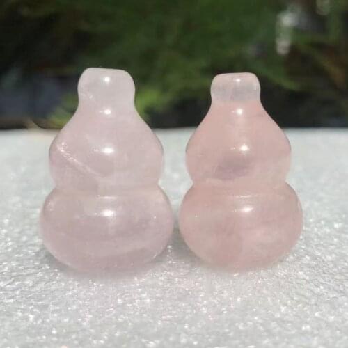 1PC 15-18g Natural Rose Mineral Crystal, Hand Carved And Polished Gourd Shape, Home Decoration Mascot, Aquarium Energy Stone