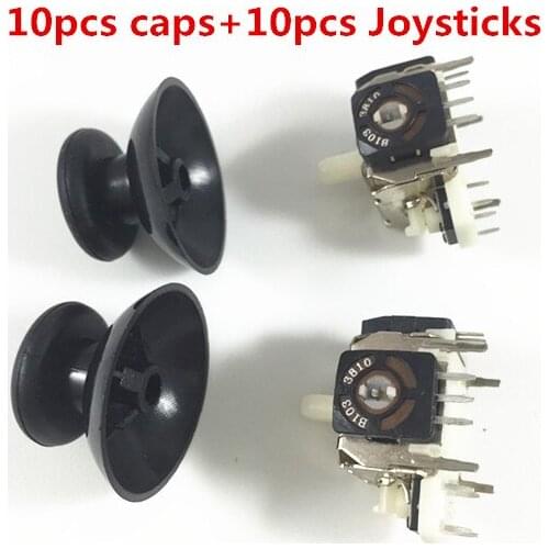 10 Sets 3D Analog Joystick Sensor Thumbstick Thumb Stick Rocker+Analog Thumb Grip Stick Cap Cover For Microsoft Xbox 360 XBOX360