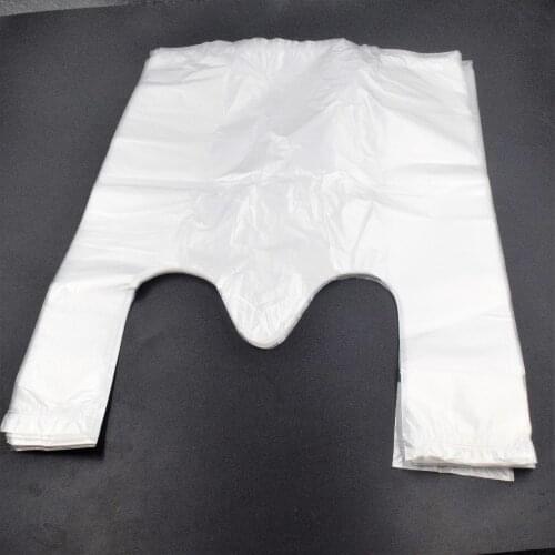 100pcs 28.5*18cm Transparent Bags Shopping Bag Supermarket Plastic Bags With Handle Food Packaging