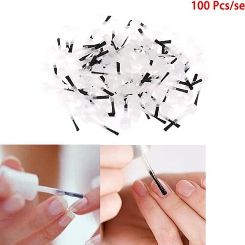 100Pcs Nail Polish Applicator Brushes Replacement Liquid Dipping Gel Brushes For Home Salon Nail Art DIY Beauty Manicure Tool