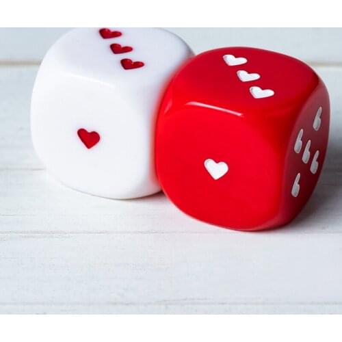 2pcs Heart-shaped Dice Acrylic 6 Sided Round Corner Dice For Bar Party Family Games