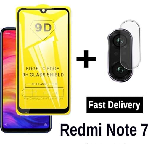 2-in-1 Camera Glass Redmi Note 7 Tempered Glass 9D Screen Protector For Xiaomi Redmi Note 7 Film red mi note 7 Protective Glass