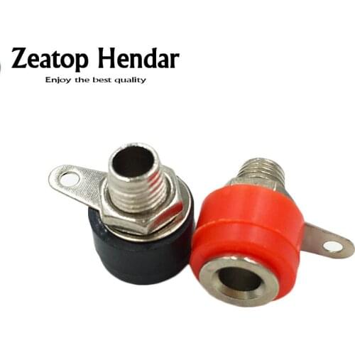 200pcs Nickel plating Amplifier Terminal 4mm Binding Post banana Plug socket jack Mount Red and Black