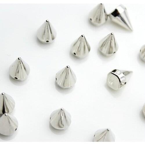 500pcs big Cone Rivet Stud Spikes, 16mmx11mm silver tone Acrylic Sew On - Glue On Rivets Spikes