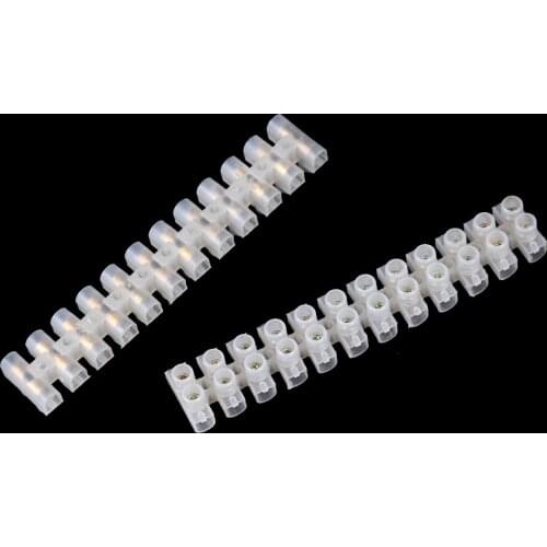 5pcs 12 Way Barrier Screw Terminal Block Wire Connector Strip 3A 5A 10Amp For Electrical Wiring Household Use