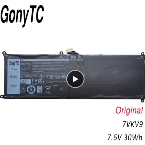 GONYTC 7VKV9 9TV5X Laptop Battery For DELL Latitude XPS 12 7000 7275 9250 Notebook Battery 7VKV9 7.6V 30WH