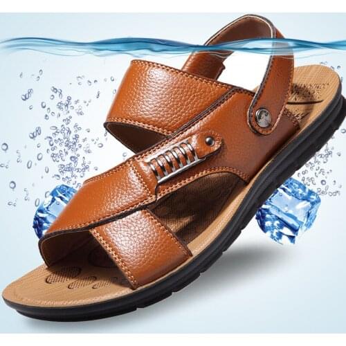Bibady Men's Leather Sandals