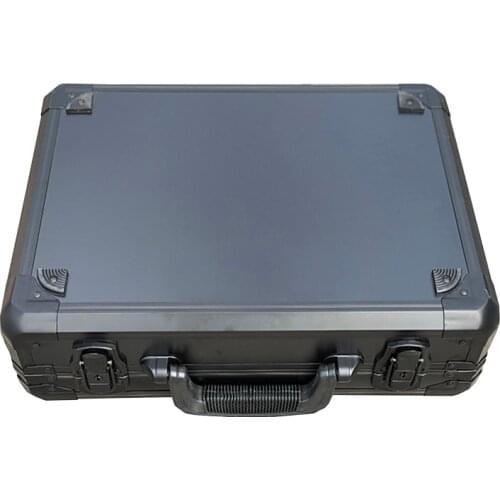Black Fireproof board aluminum portable toolbox instrument tool case shock proof Valuables protection box with pre-cut foam