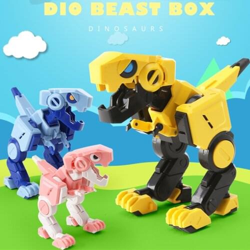 Deformable Dinosaurs T Rex Action Figure Game Jurassic Park Magic Cube Box Creative Educational Toys 3 Colors For Kids Birthday