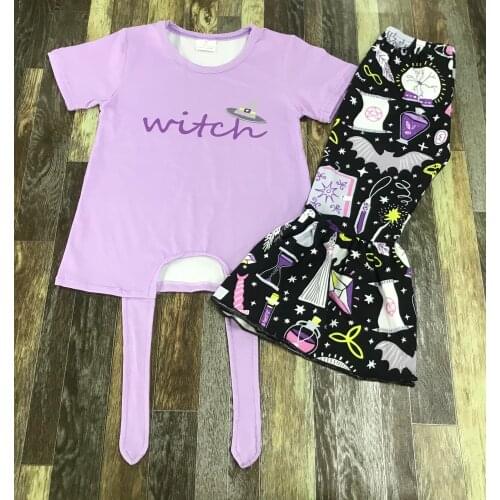 Children clothing Baby boy and girl lovely cartoon pattern bell bottom boutique set series