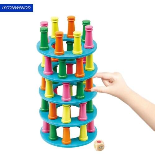 Children wooden toys Stacks High tower Parent-child Game Toys Family party game Toys Child early childhood educational toys